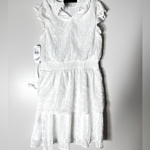 BCX Juniors' Swiss-Dot Dress,New off white Short sleeves Smocked neckline Large - Picture 12 of 12